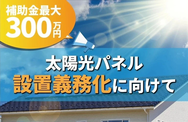補助金最大300万円　太陽光パネル設置義務化に向けて｜東京近郊の太陽光発電は株式会社Y2エナジーグループ